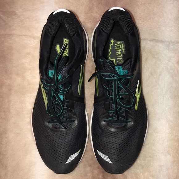 Brooks 9.5 Adrenaline 20 Running Sneakers DNA LOFT Black Green - Picture 4 of 9